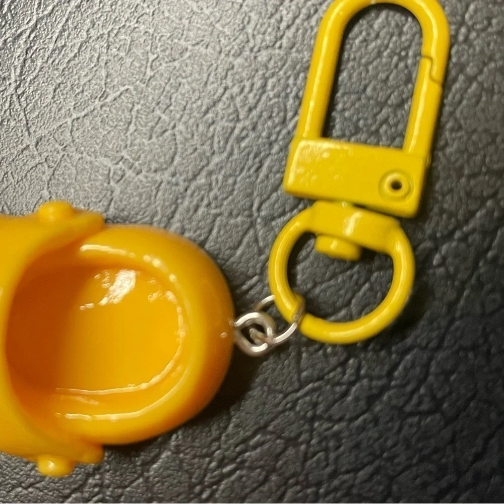 croc keychain yellow resin Slipper charms for bags backpacks gift